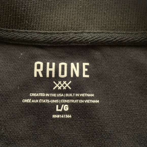 Rhone Men’s Large 1/4 Zip Pullover Long Sleeve Black - Picture 3 of 9